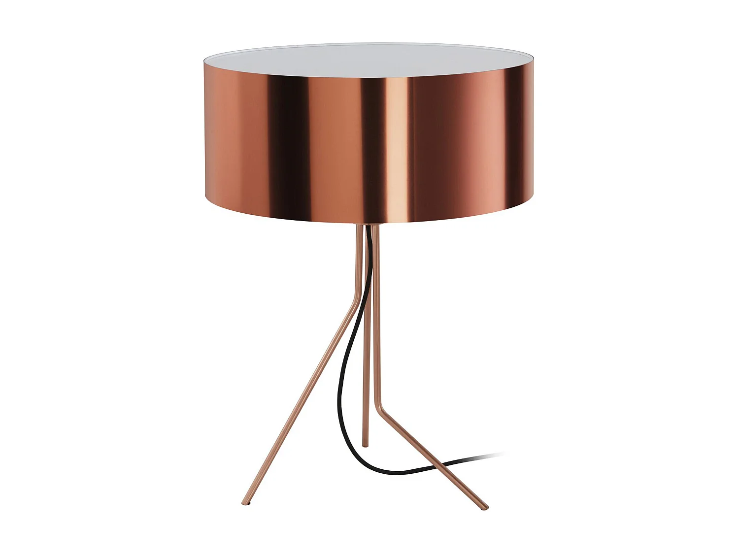 DIAGONAL tafellamp moderne stijl - H 59,8 cm - kunststof lampenkap ø45 cm - aan&uit - 1,5 m kabel E27 13W - staal en koper - IP20 - binnen