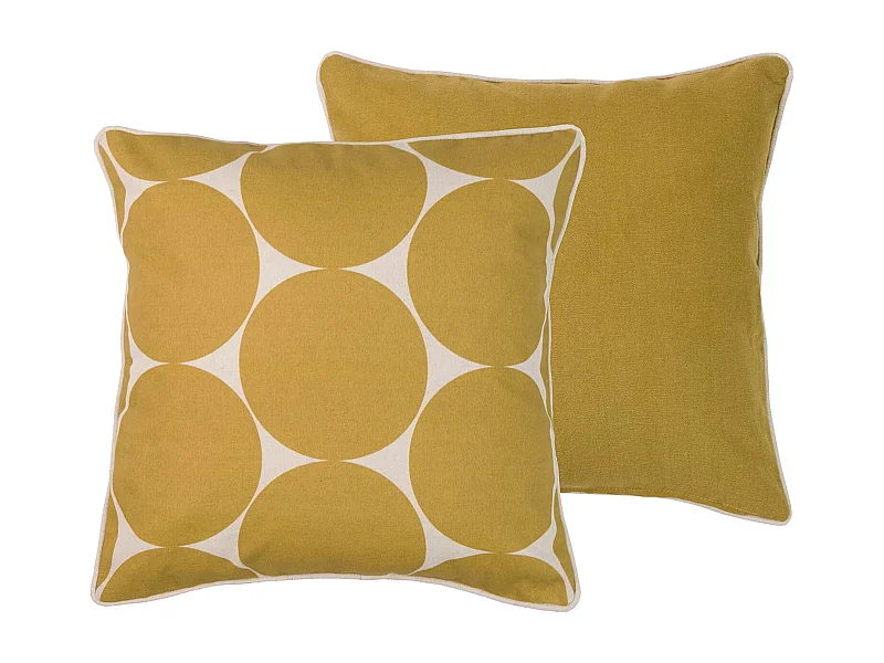Cojín Lino Círculos Amarillos 45x13x45 Cm