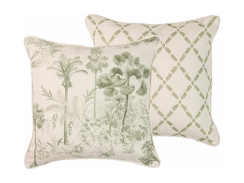 Cojín Lino Palmeras Verdes 45x13x45 Cm