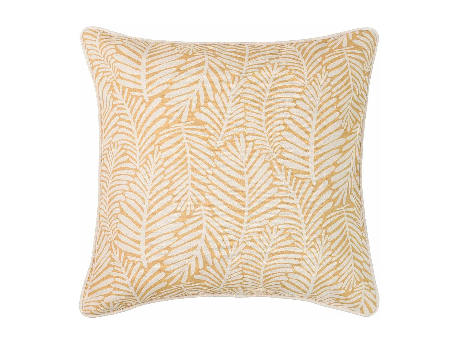 Cojín Lino Hojas Amarillas 45x13x45 Cm
