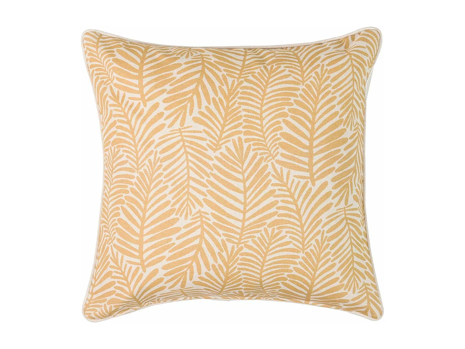 Cojín Lino Hojas Amarillas 45x13x45 Cm