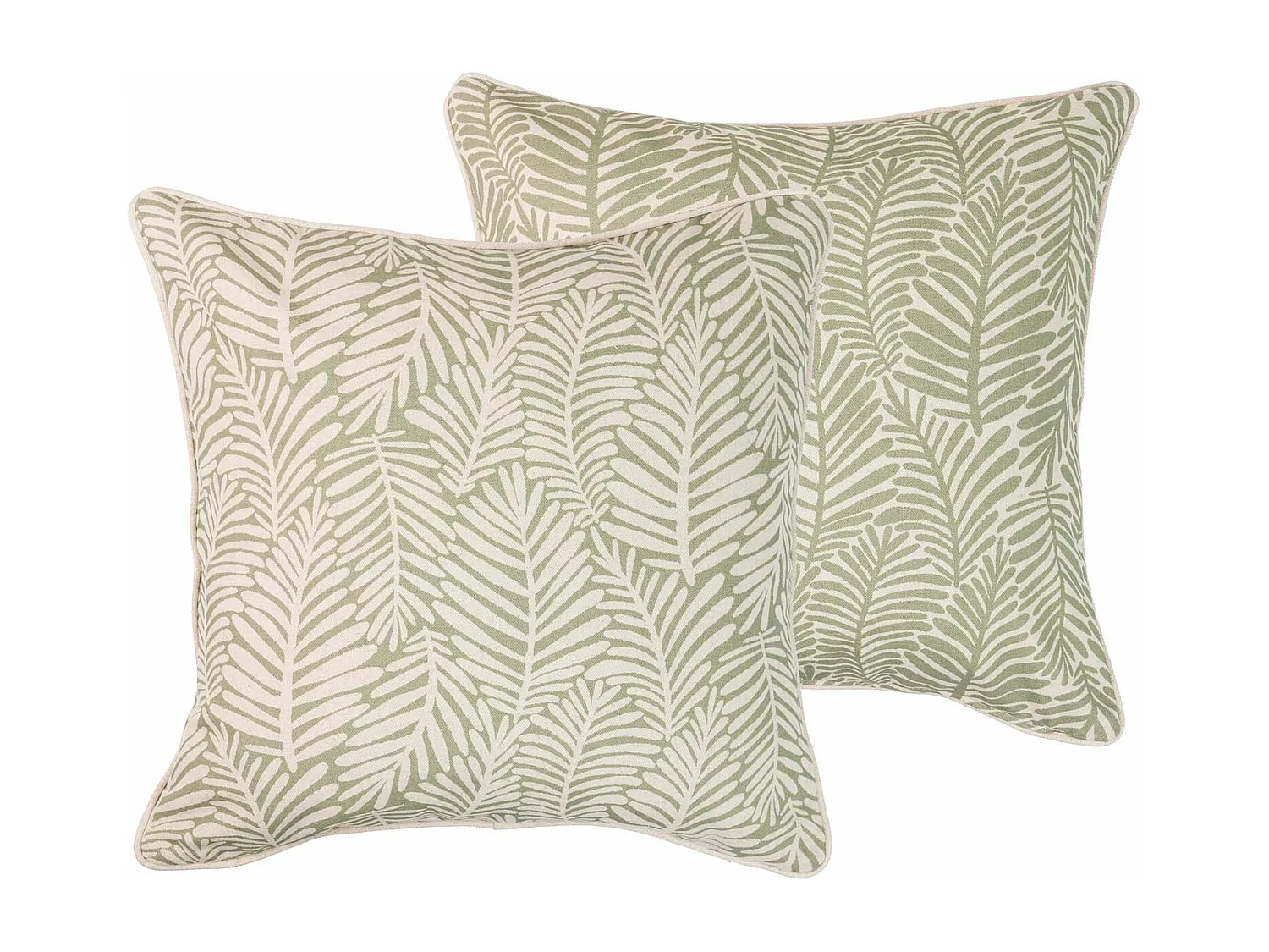 Cojín Lino Hojas Verdes 45x13x45 Cm