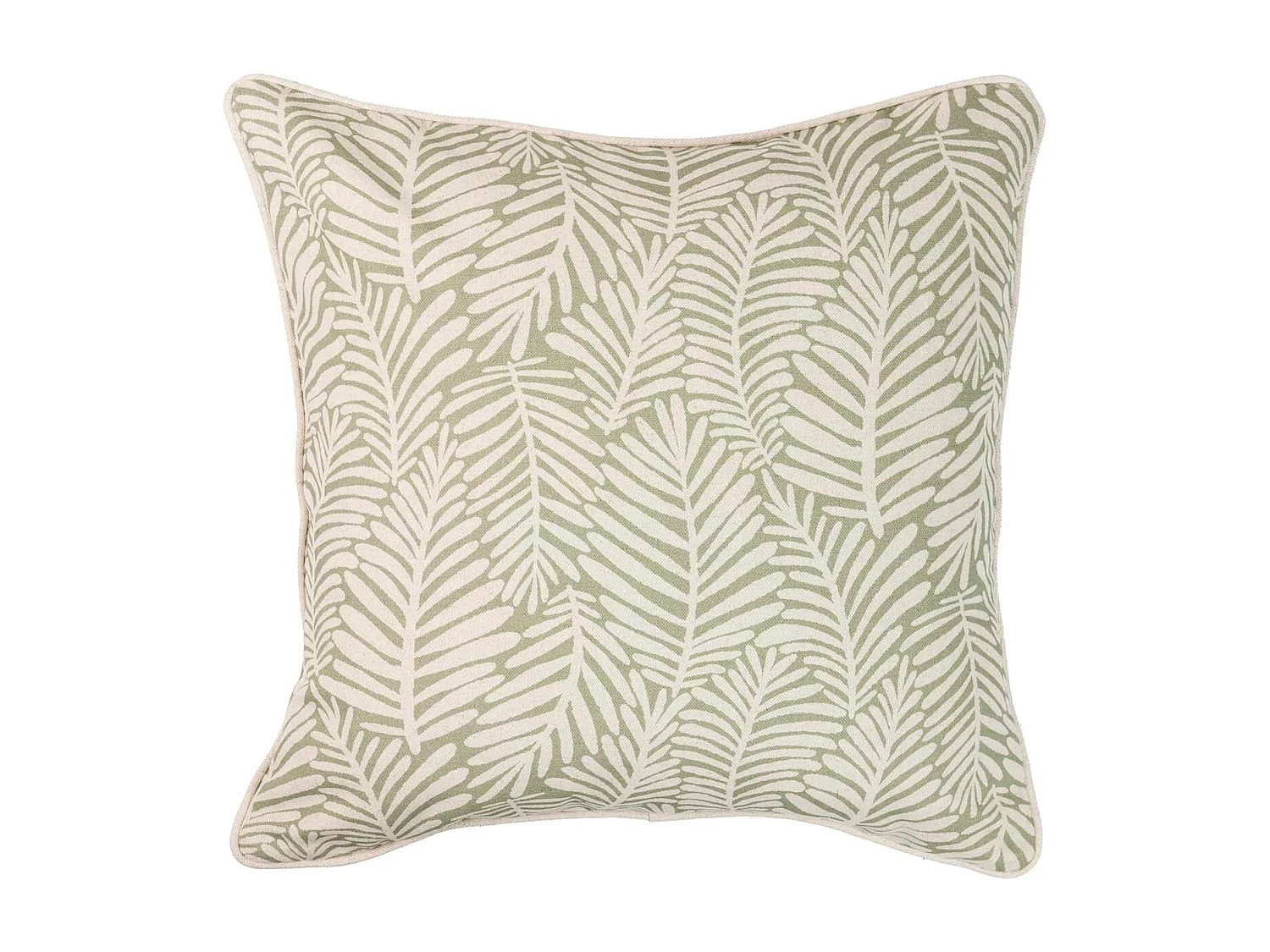 Cojín Lino Hojas Verdes 45x13x45 Cm