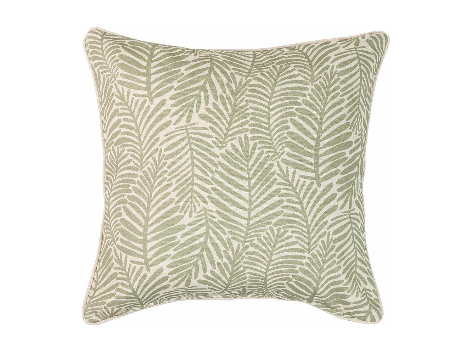 Cojín Lino Hojas Verdes 45x13x45 Cm