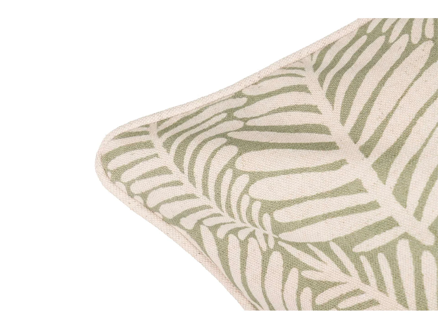 Cojín Lino Hojas Verdes 45x13x45 Cm