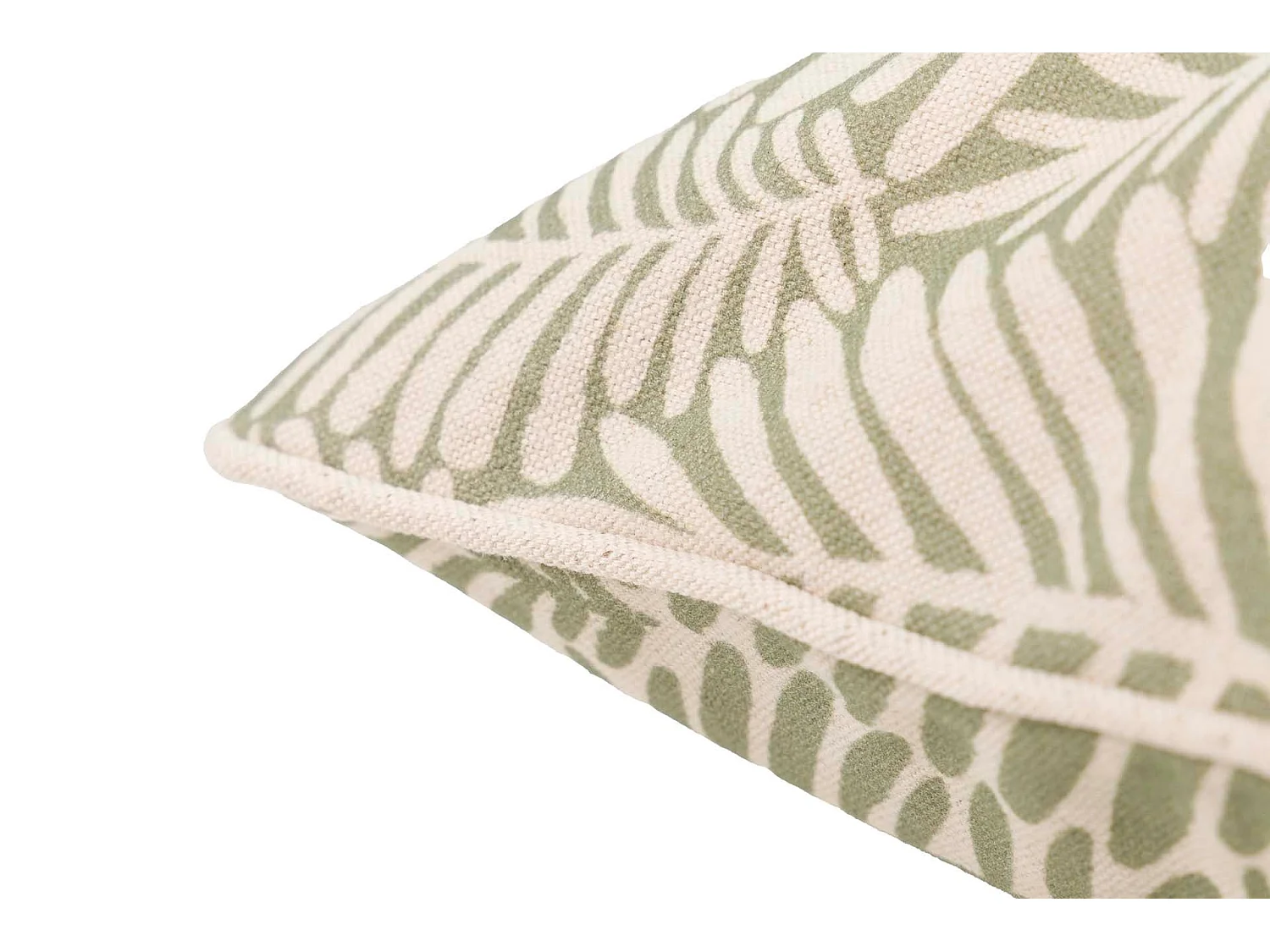 Cojín Lino Hojas Verdes 45x13x45 Cm