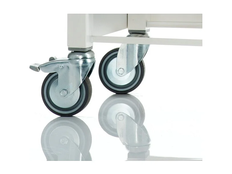 Desserte de cuisine plateau supérieur en Acier Inoxydable - Blanc, Inox  -  93*48*34cm - CHELSEA