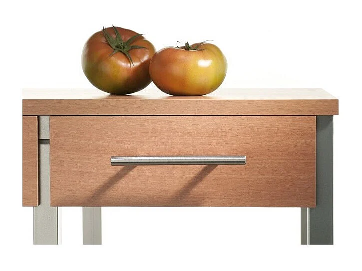 Chariot de cuisine avec tiroirs - Argenté, Cerisier- 89*71*43 cm - OSLO