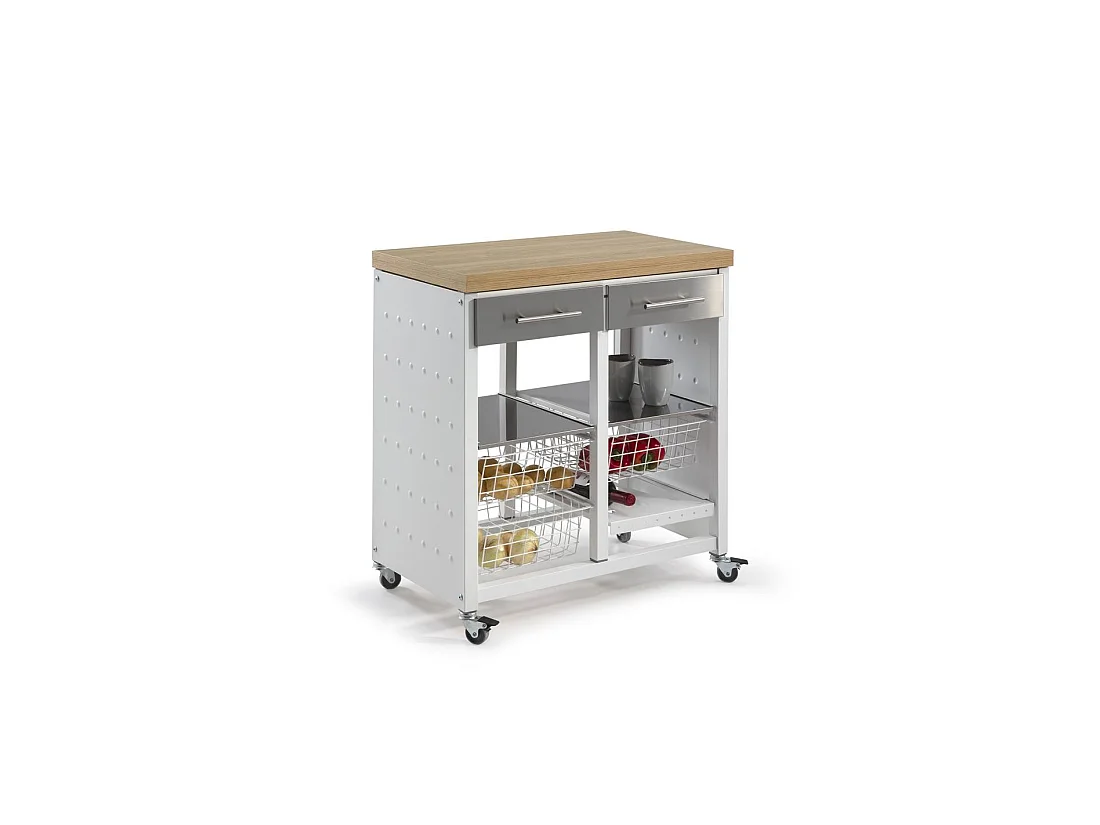 Carrito de cocina EKO con ruedas convertible en mesa auxiliar