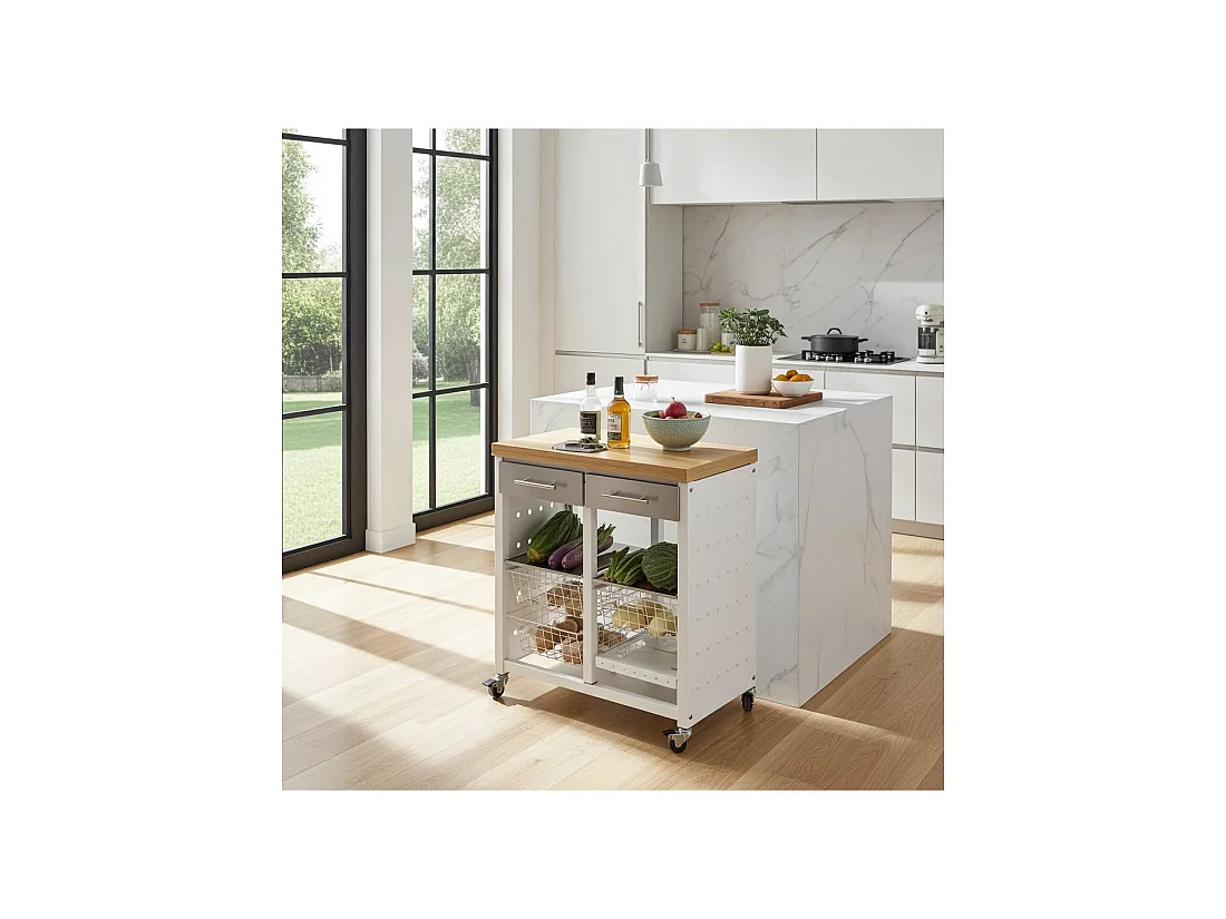 Carrito de cocina EKO con ruedas convertible en mesa auxiliar