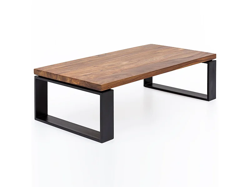 Table Basse  Wl5.650 En Bois De Sheesham  Basse En Bois Massif Solide Avec Structure En Métal