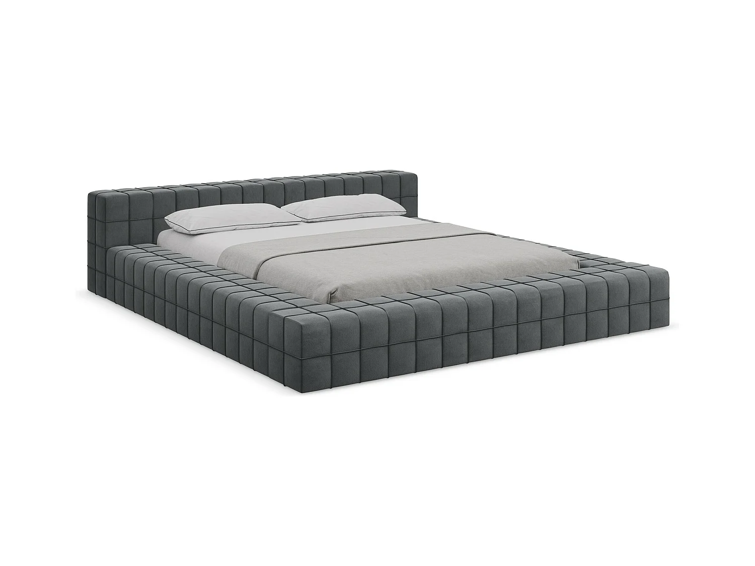 Bett - 220 x 260 - Samt - Stahl - AKELA