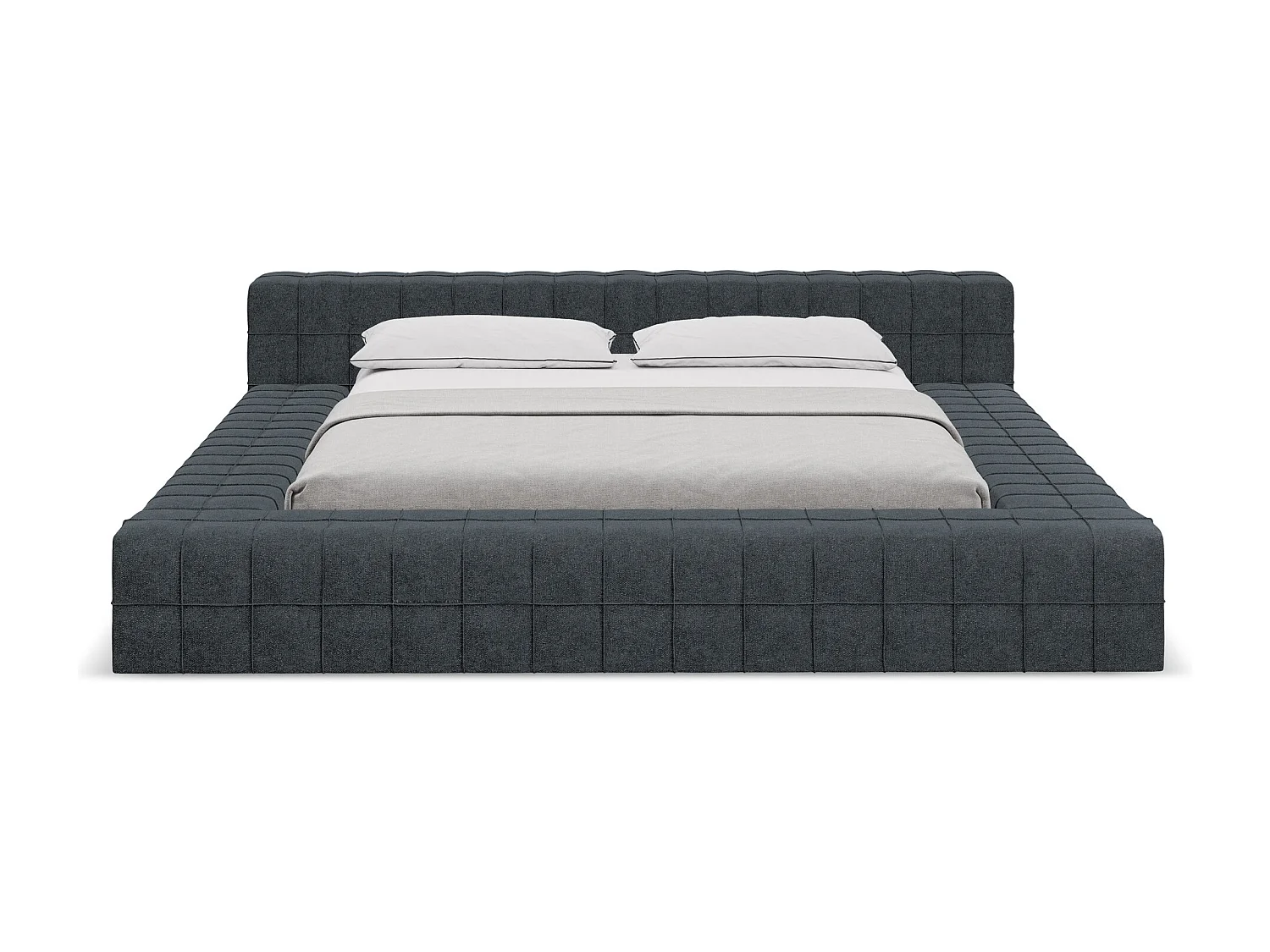 Tweepersoonsbed 220 x 260 - bouclé - staal - AKELA