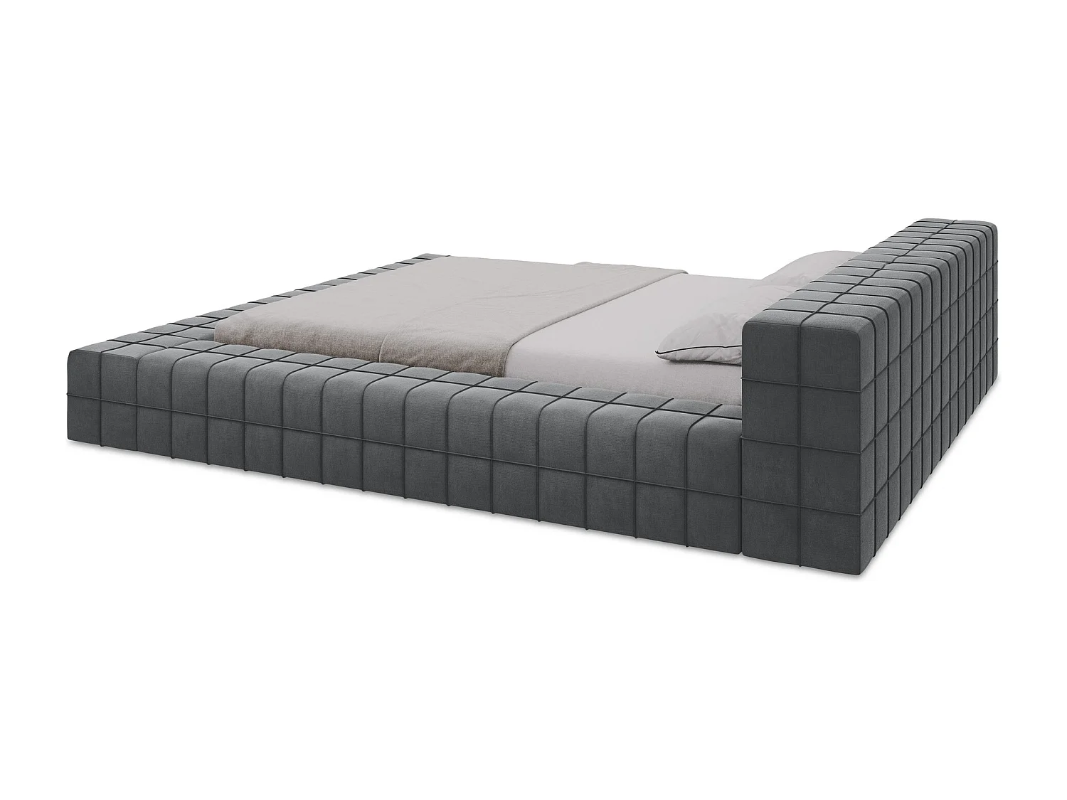 Bett - 200 x 260 - Samt - Stahl - AKELA