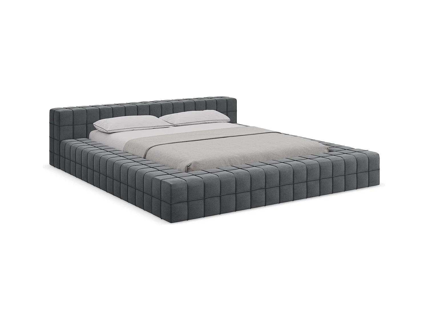 Bett - 200 x 260 - Samt - Stahl - AKELA