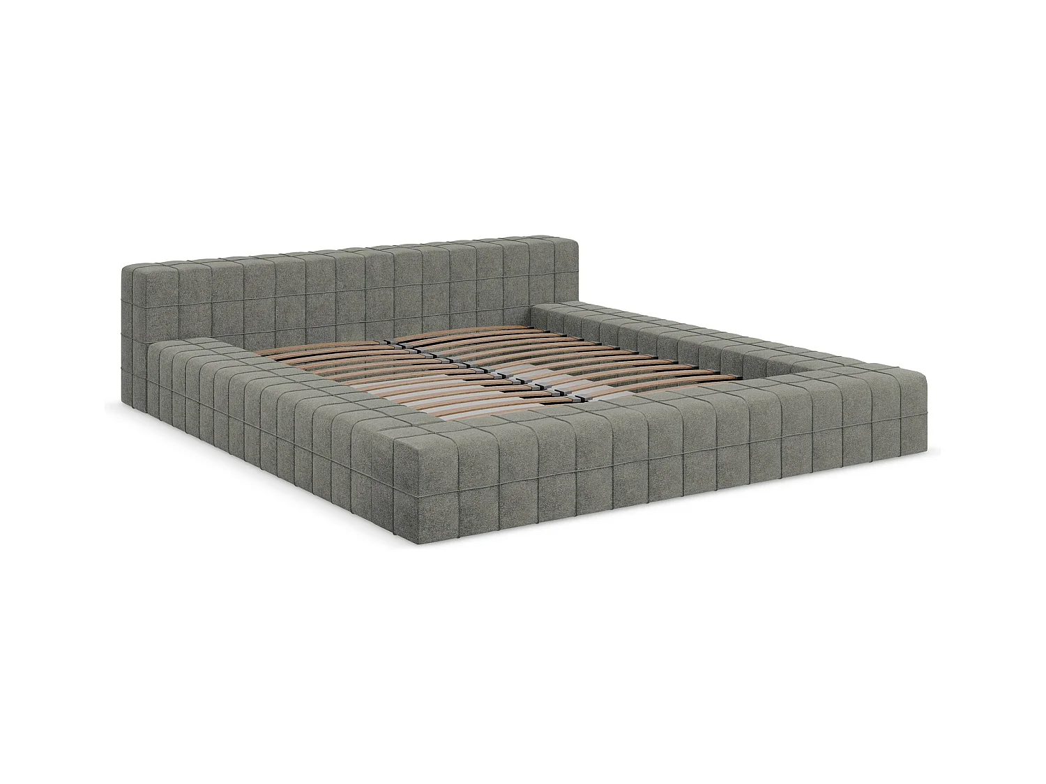 Bett - 220 x 260 - Bouclé - Elefant - AKELA