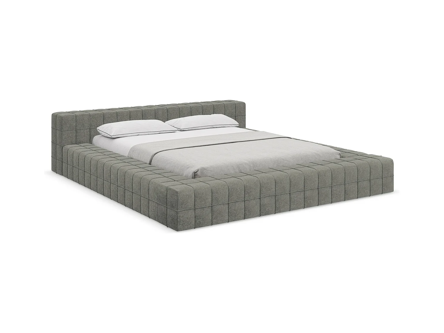 Bett - 220 x 260 - Bouclé - Elefant - AKELA