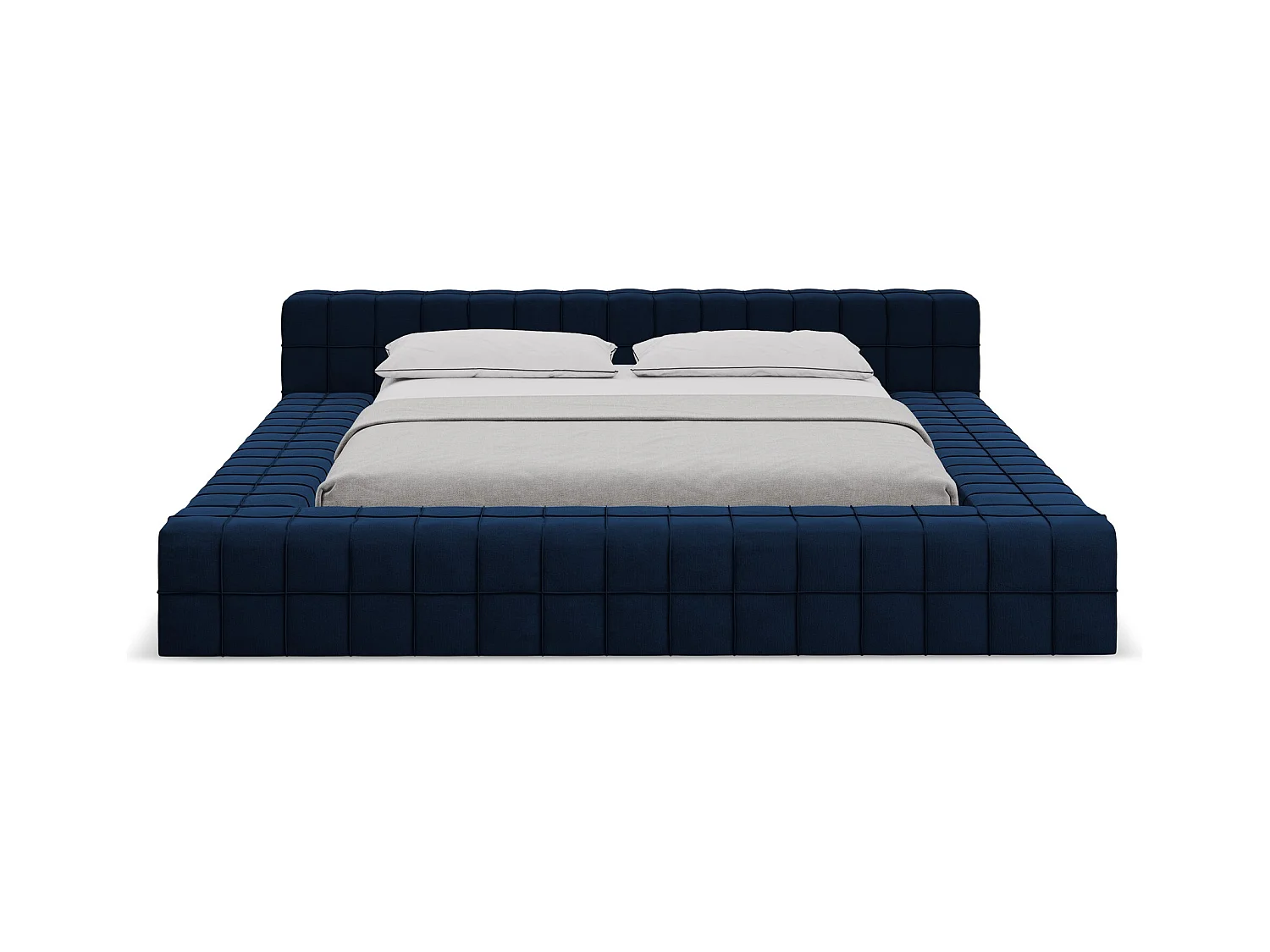 Bett - 200 x 260 - Samt - Königsblau - AKELA