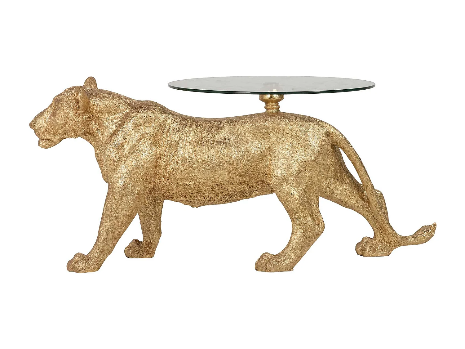 Mesa Centro Resina Dorada 123x61x56 Cm