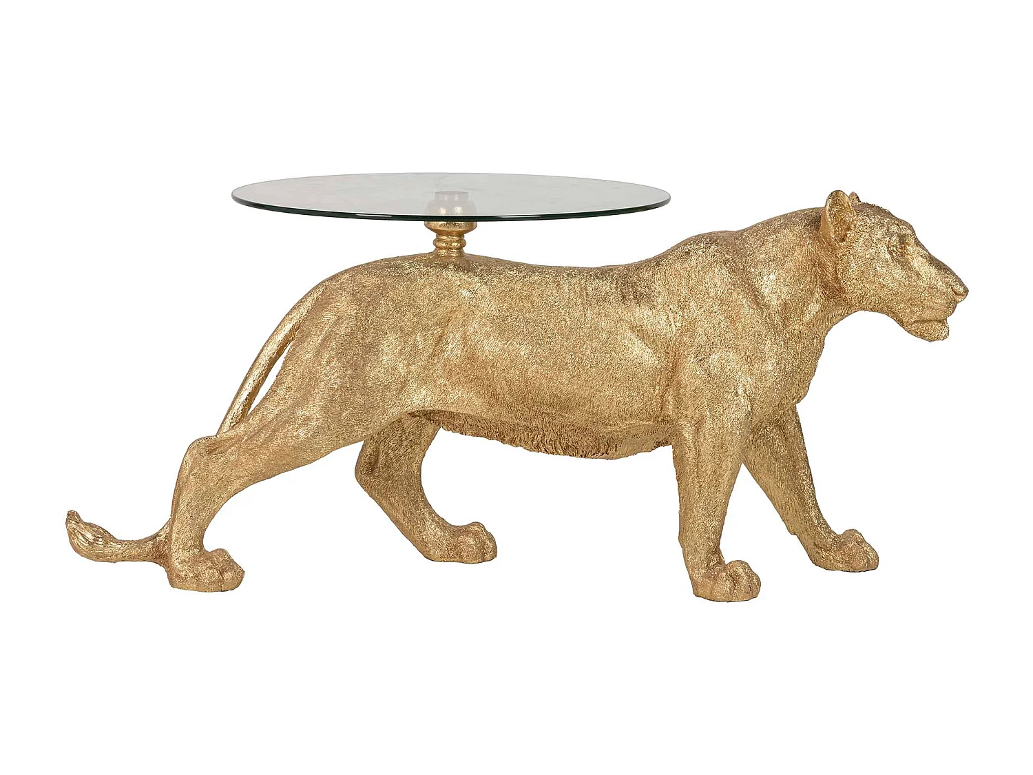 Mesa Centro Resina Dorada 123x61x56 Cm