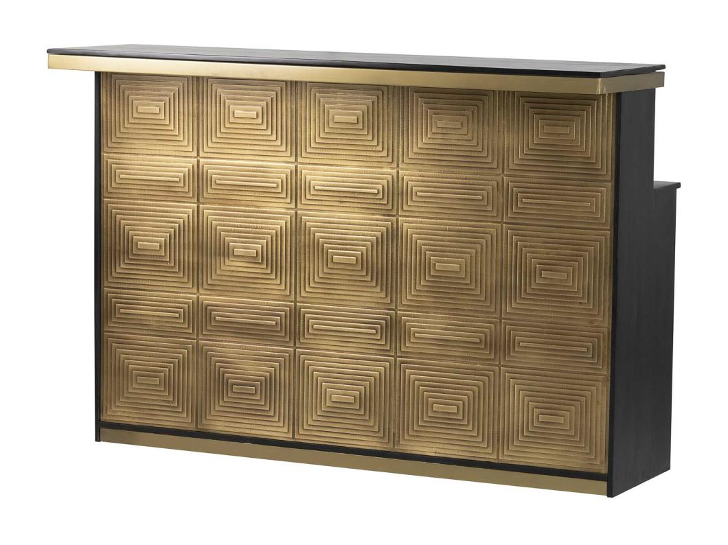 Barra De Bar Madera Mango Metal 160x45x110 Cm