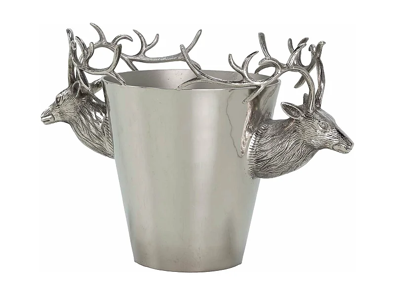 Champanera Ciervo Aluminio Plateado 50x24x30 Cm