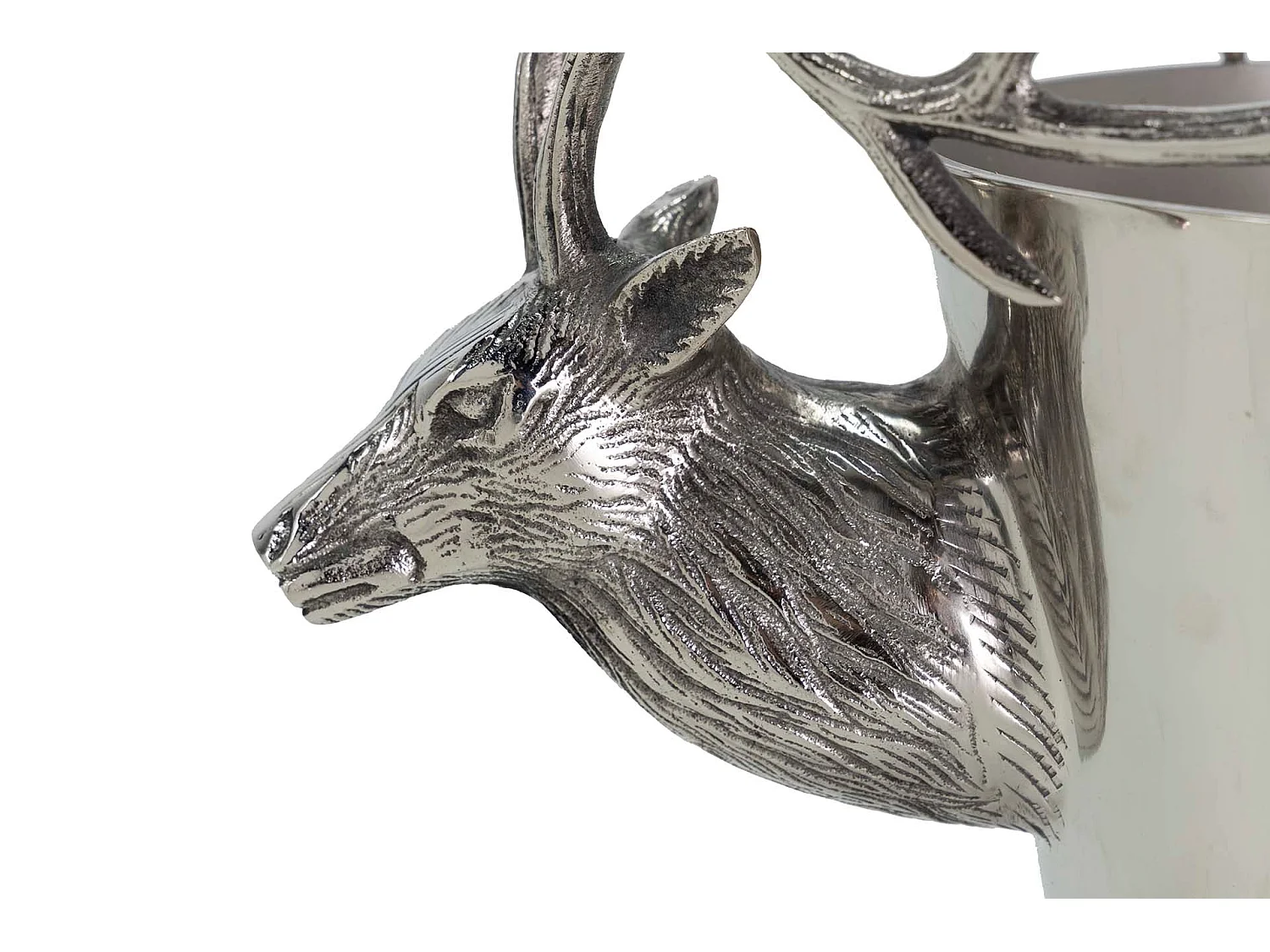 Champanera Ciervo Aluminio Plateado 50x24x30 Cm