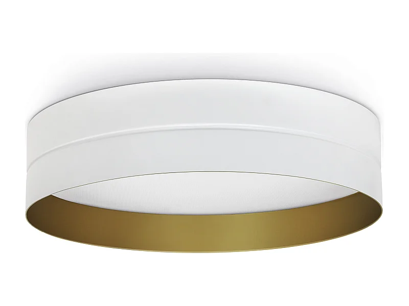 Deckenleuchte VORADA im modernen Stil – D. ø90 cm – LED COB AC 29 W – 4000 lm und 3 K – IP20 – Lampenschirm aus synthetischem Faltenband – Stahl und Weiß