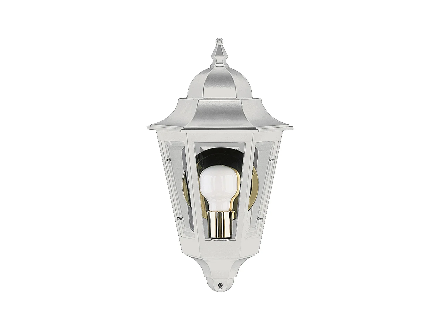 ELITE 6 wandlamp klassieke stijl - Hoogte 32 cm - E14 42W - Mat glas - IP44 - aluminium en wit