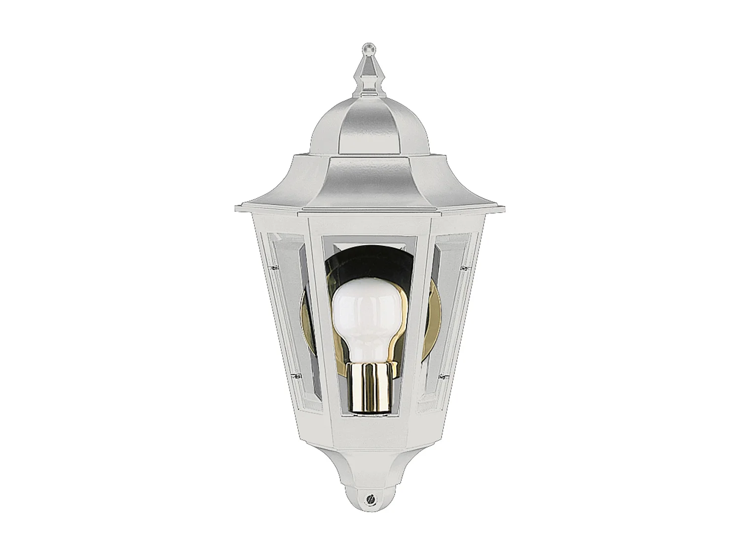 ELITE 6 Wandleuchte im klassischen Stil – Höhe 32 cm – E14 42 W – Mattglas – IP44 – Aluminium und Weiß