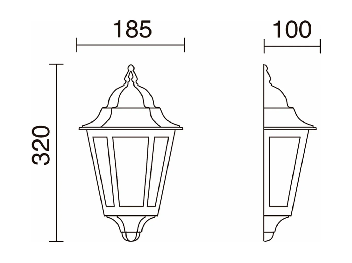 ELITE 6 Wandleuchte im klassischen Stil – Höhe 32 cm – E14 42 W – Mattglas – IP44 – Aluminium und Weiß