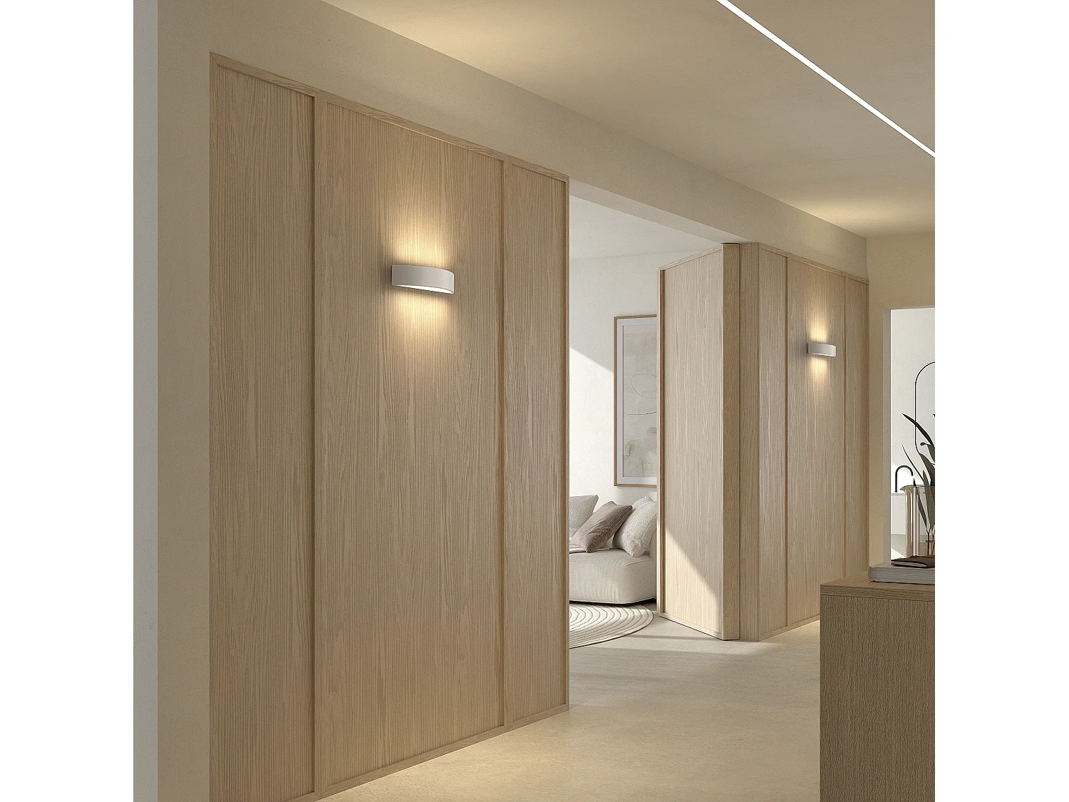 Lampada da parete classica Deneb-l.31cm-led 12w-1200lm e 3k, up&down-acciaio,bianco-ip20