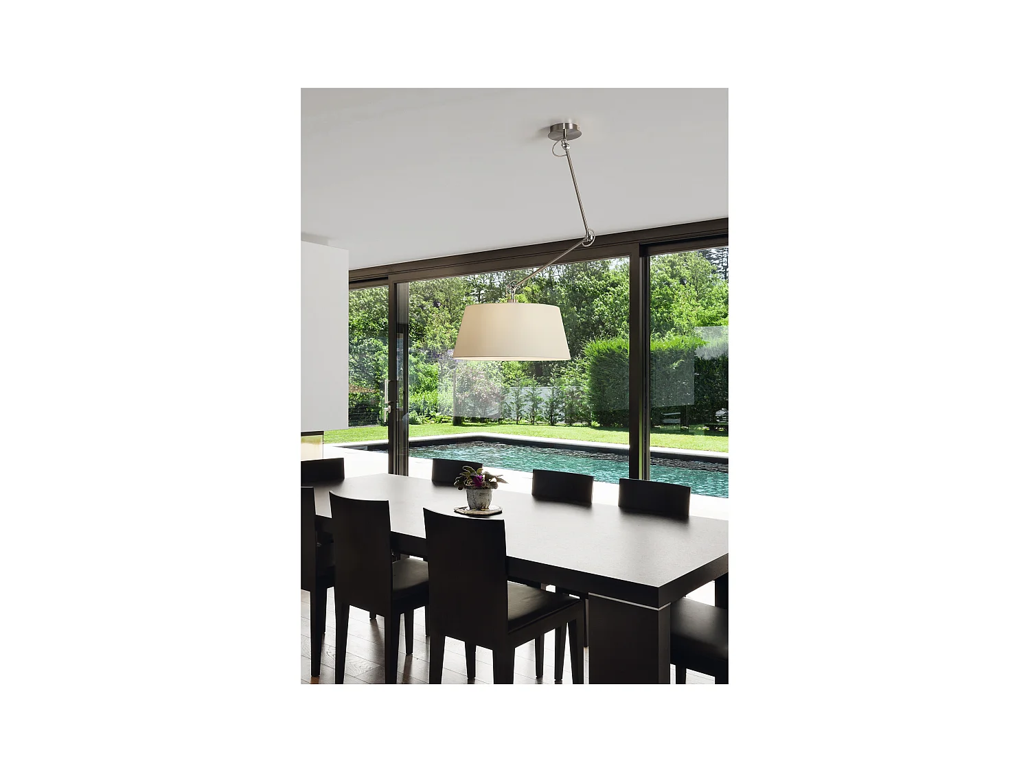 EASY plafondlamp moderne stijl - D.ø40 cm x Breedte 1150 cm - E27 60W - IP20 - 260º graden - staal en wit