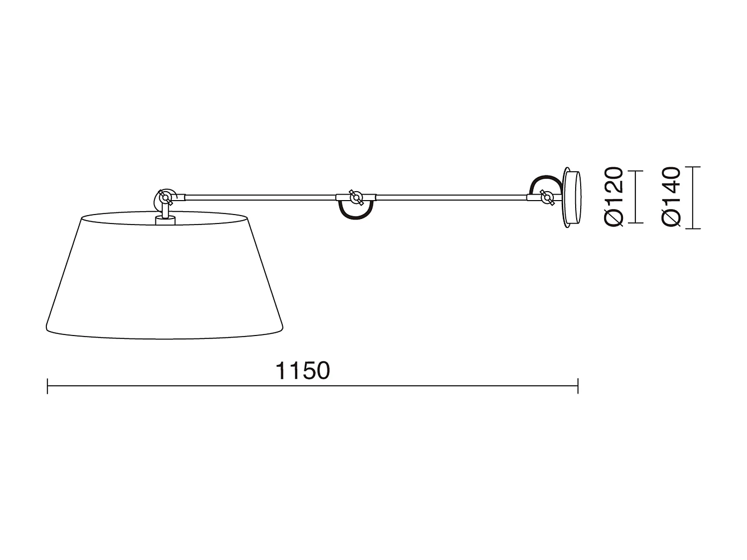 EASY plafondlamp moderne stijl - D.ø40 cm x Breedte 1150 cm - E27 60W - IP20 - 260º graden - staal en wit