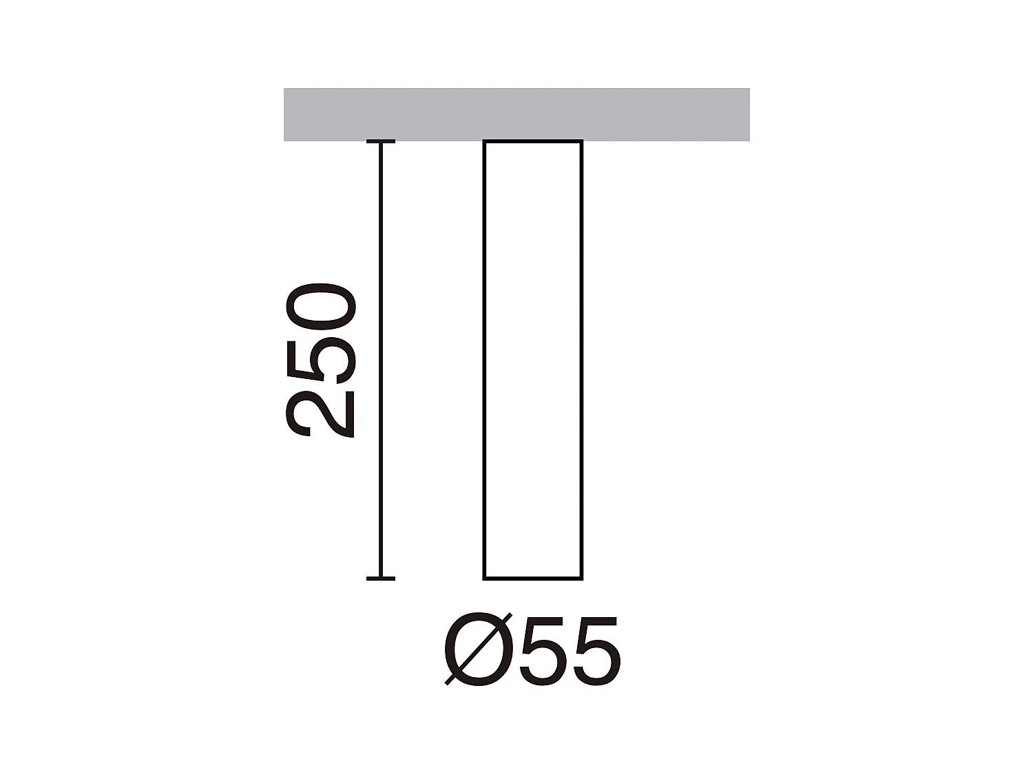 Plafonnier Tania moderne-h 25 cm x d.ø 5,5 cm-gu10 50w-acier et cuivre-ip20