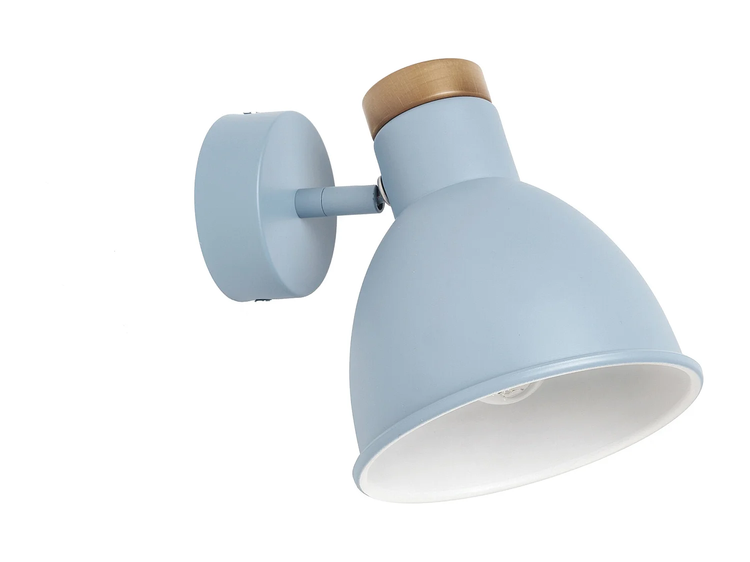 VALAN Wandleuchte im klassischen und modernen Stil - D. ø15 cm - E27 60W - 350º - IP20 - Stahl und Holz - Blau