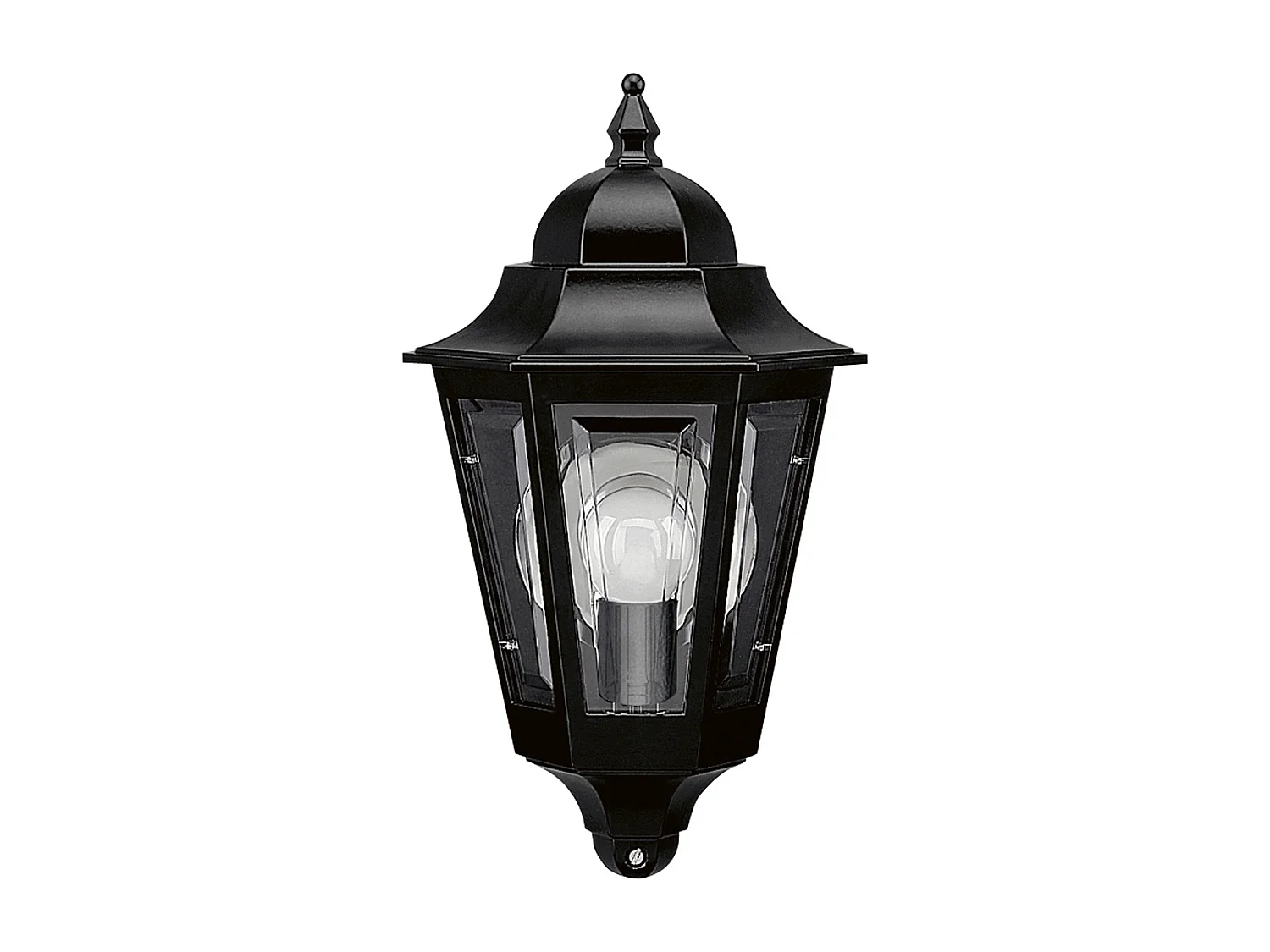 ELITE 6 wandlamp klassieke stijl - H 32 cm - E14 42W - Mat glas - IP44 - aluminium en zwart