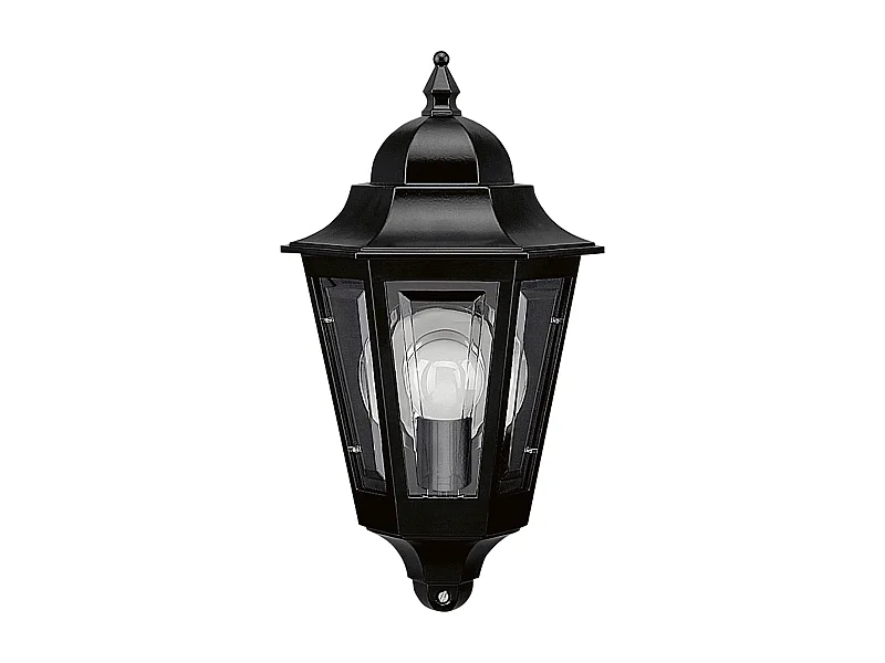 ELITE 6 wandlamp klassieke stijl - H 32 cm - E14 42W - Mat glas - IP44 - aluminium en zwart