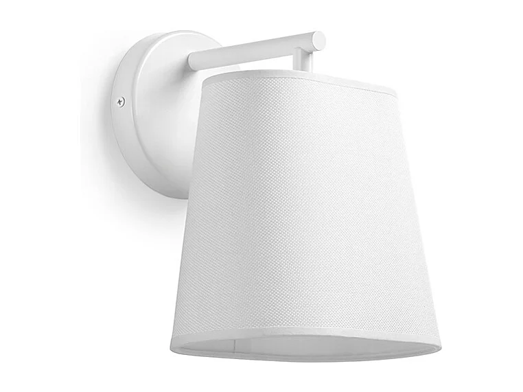 NEMO moderne stijl stalen wandlamp met kunststof lampenkap - B20 x H25 cm - IP20- E27 40W - wit en wit