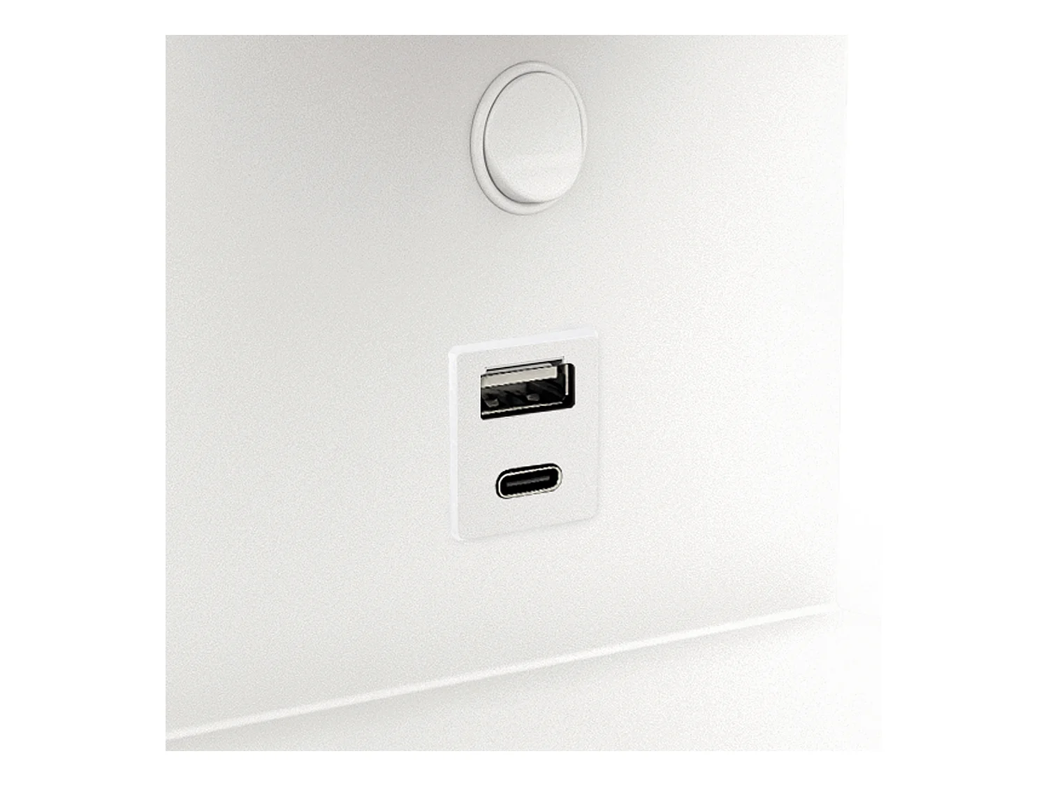 Applique Serene-led gauche 6w-732lm,3k-ip20-350º-on&off et usb-acier,blanc