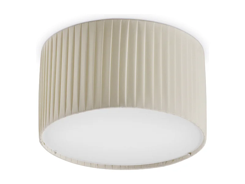 Lampa sufitowa VORADA w stylu nowoczesnym - ?r. ø30 cm - LED COB AC 12W - 1030 lm Y 3K - IP20 - syntetyczny plisowany klosz wst?gowy - stal i be?