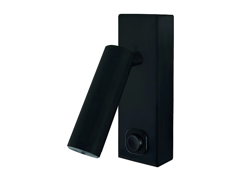 Applique moderne Toscana-h14cm-led 3w-200lm,3k-90º,180º-on&off-ip20-acier,noir