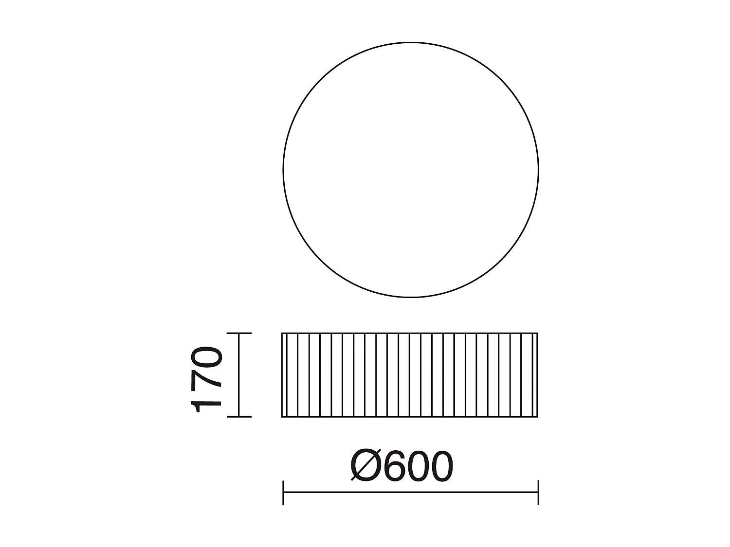 Lampada da soffitto moderna Vorada-d.ø60cm-led cob ac 25w-3540lm, 3k-ip20-acciaio, beige