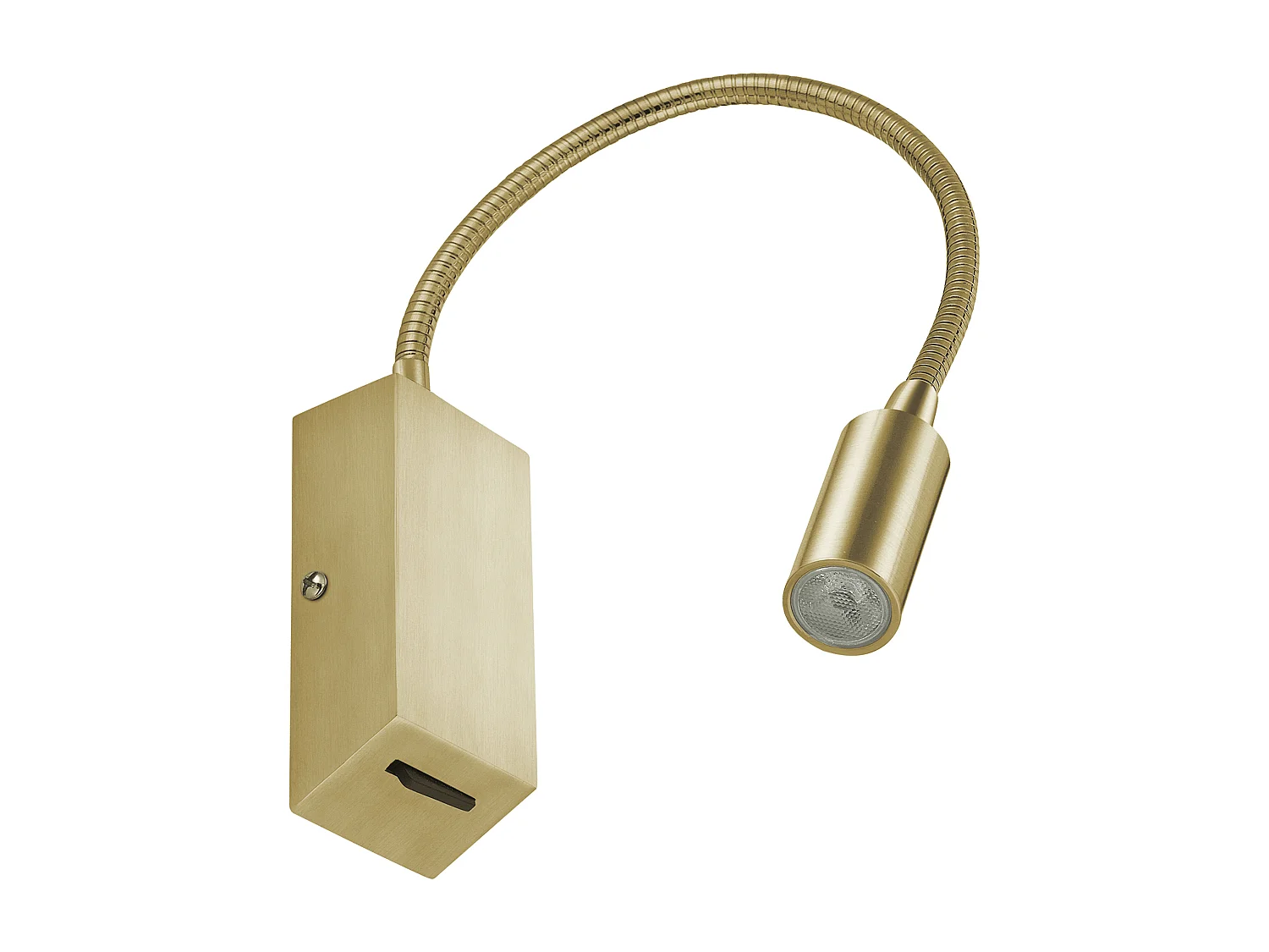 Liseuse murale LED Leiden 3w-240lm,3k-35-360º-on&off-ip20-acier,or mat