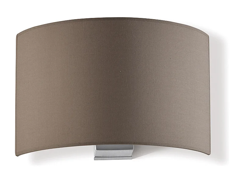 Wandleuchte Amsterdam im klassischen Stil – Höhe 21 cm – Innenraum – Stahl und satiniertes Nickel – Lampenschirm aus brauner Baumwolle – E27 Ø45 max. 40 W – IP20