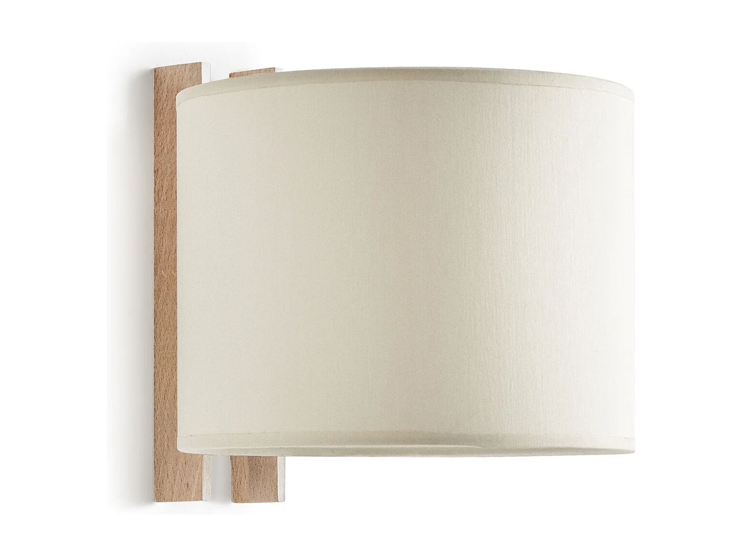 KOMPAKTE Wandleuchte im modernen Stil aus Holz – D. 20 cm – E27 40 W – ø45 – IP20 – Holz und braune Baumwolle