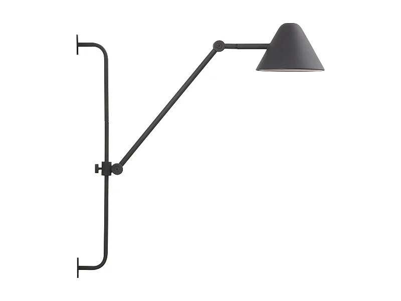 ARM-Wandleuchte im modernen Stil – Höhe 60 cm – 5 W COB-LED – 728 lm und 3000 K – 2 Meter Kabel – 330 ° und 180 ° Grad, an und aus – IP20 – Stahl und Schwarz