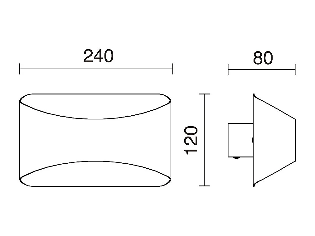 Applique murale moderne Cooper-largeur 24cm-led 9w-850lm et 3k-up&down-acier,blanc