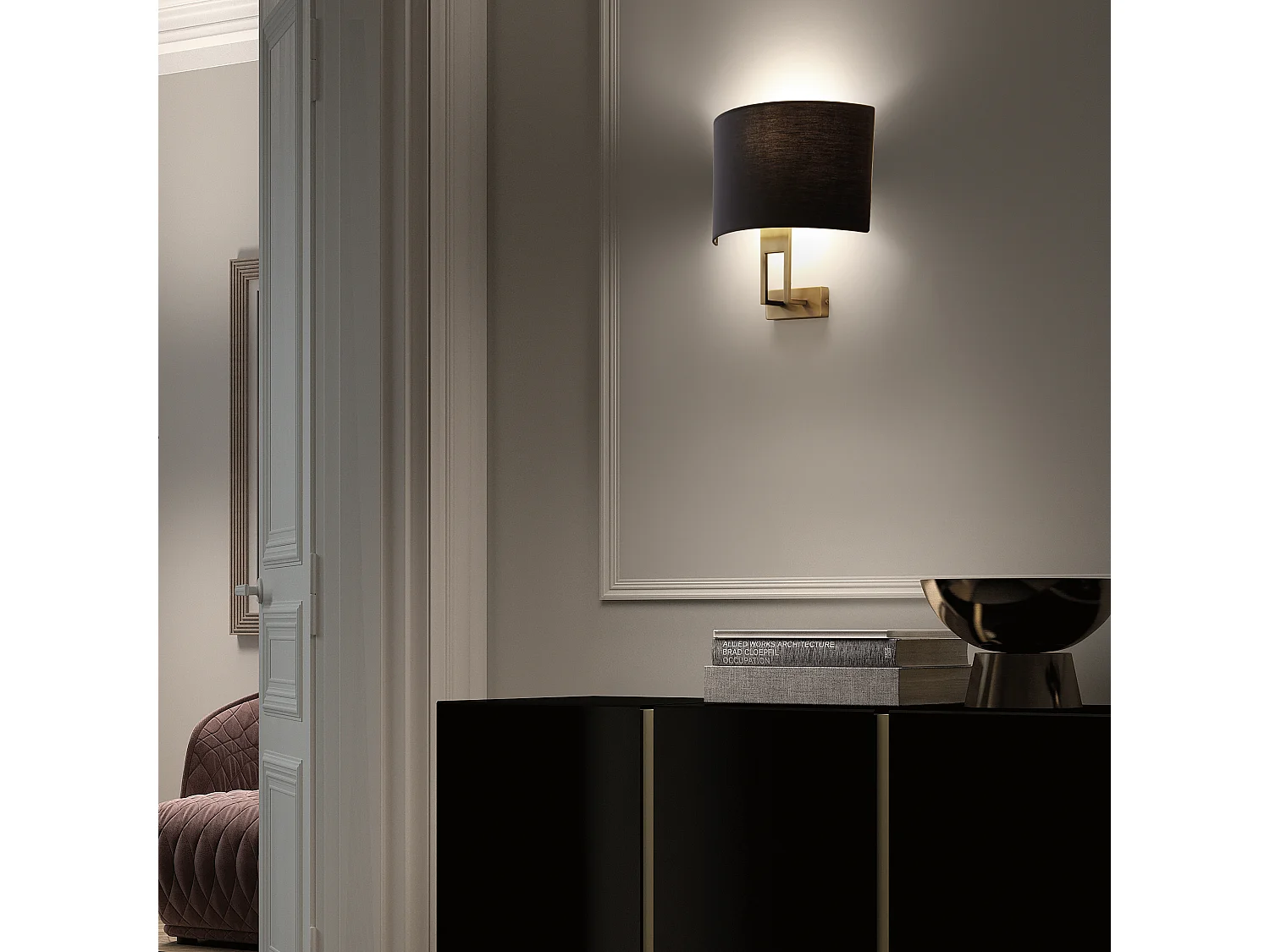 Applique murale classique classique-interieur-acier-nickel satine-blanc-e27 max. 40w-ip20