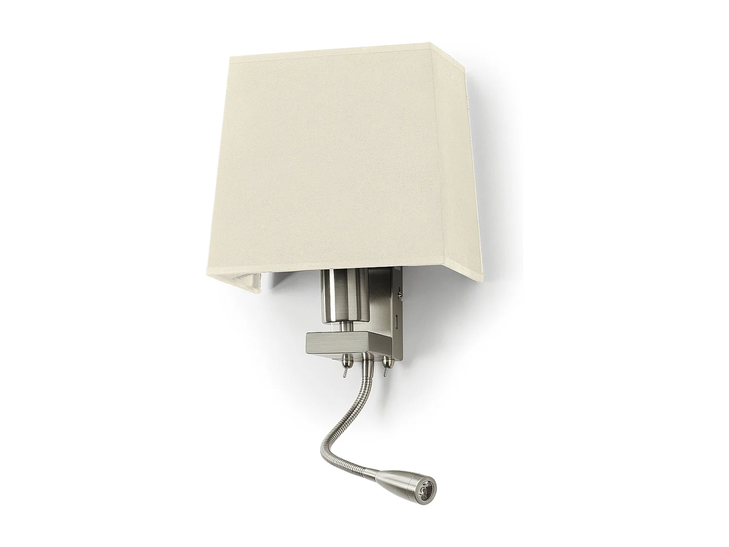 Lampada da parete classica Firenze-h.43cm-e27 60w+led 3w-on&off-usb-acciaio-nichel,bl-ip20